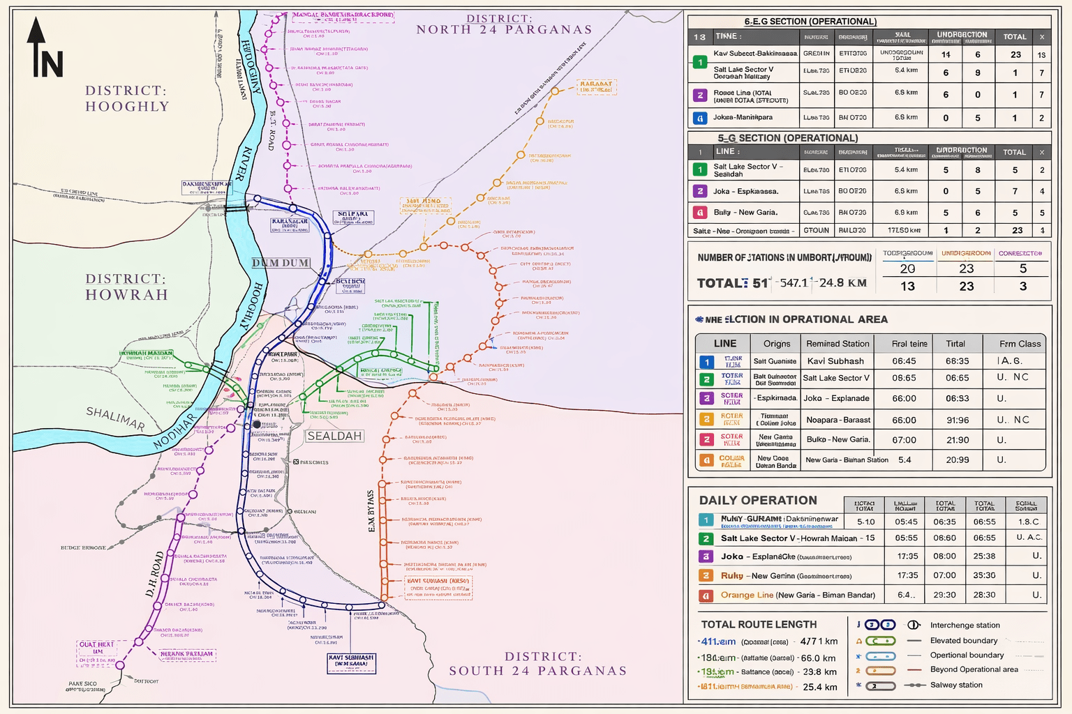 Kolkata Metro Rail Route Map